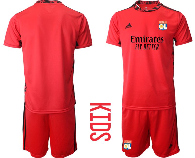 Youth 2020-2021 club Olympique Lyonnais red goalkeeper Soccer Jerseys